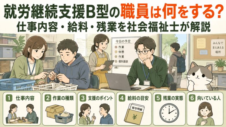 就労継続支援B型の職員は何をする？仕事内容・給料・残業を社会福祉士が解説