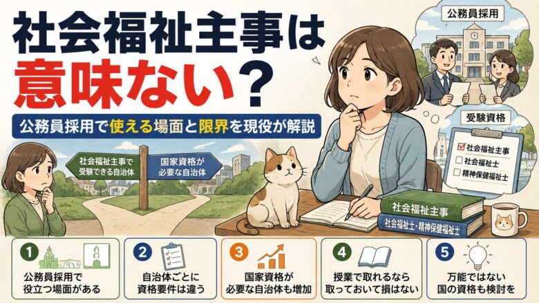 社会福祉主事は意味ない?公務員採用で使える場面と限界を現役が解説