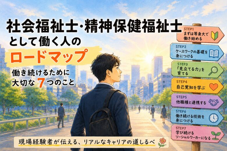 社会福祉士・精神保健福祉士として働く人のロードマップ|働き続けるために大切な7つのこと